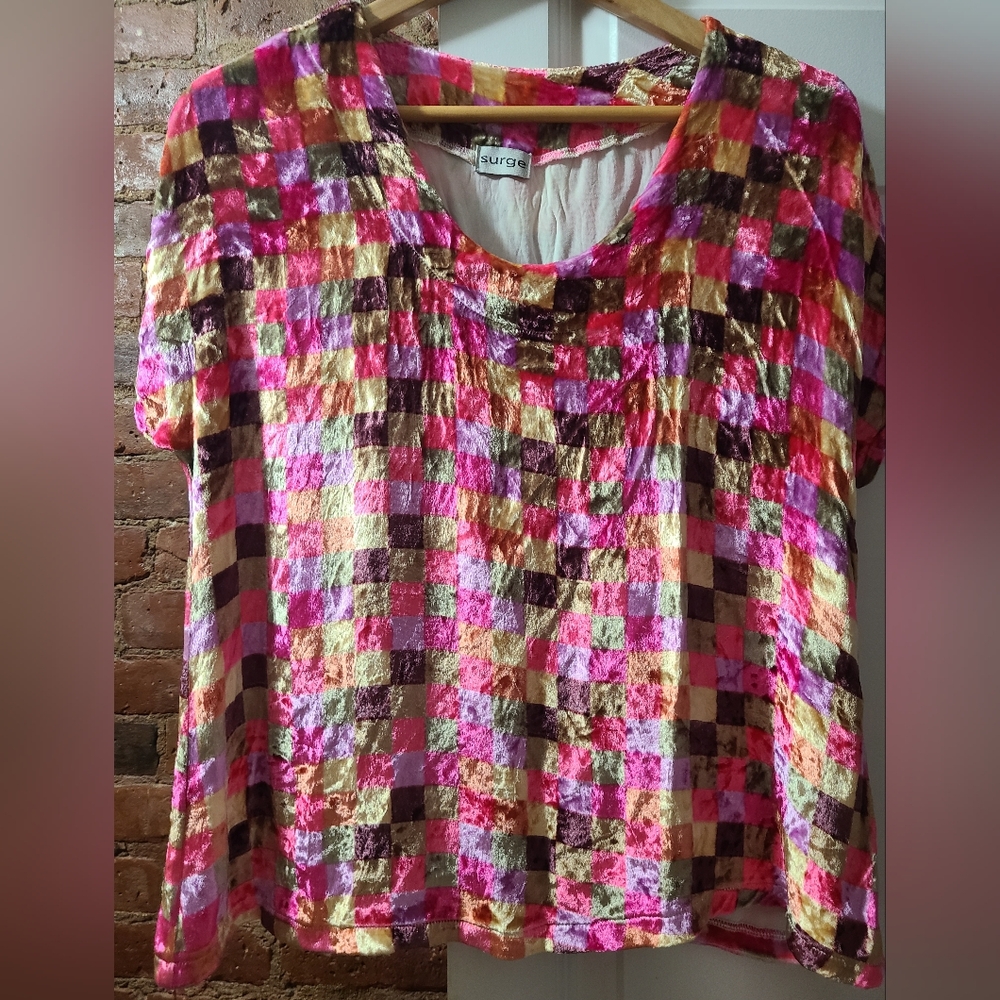 Velvet Multicolored Short Sleep Top.  As New.